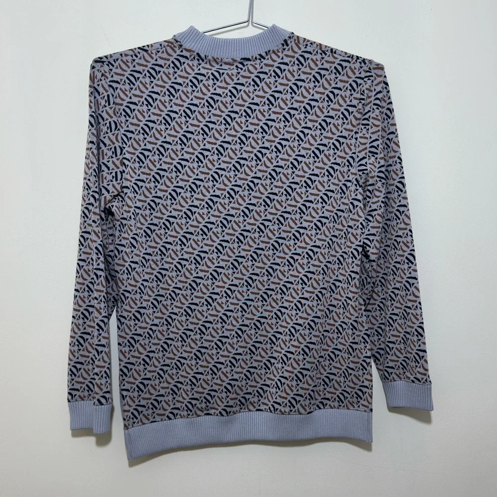 ASOS men’s  Black ,Tan and Gray Crewneck Sweater with Geometric Pattern size S